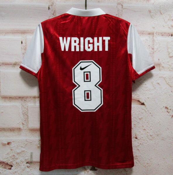 1994-96 Arsenal Retro Home Kit Soccer Jersey Wright #8